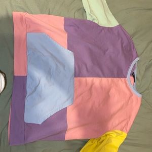 Colorblock long sleeve Shein Shirt